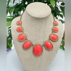 Vibrant Coral Statement Necklace
